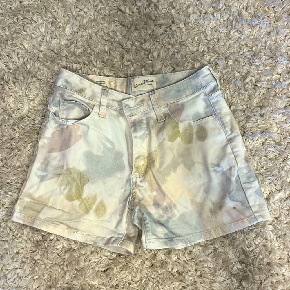 Jean shorts, tie dyed, never worn